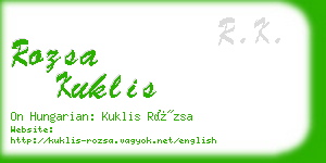 rozsa kuklis business card